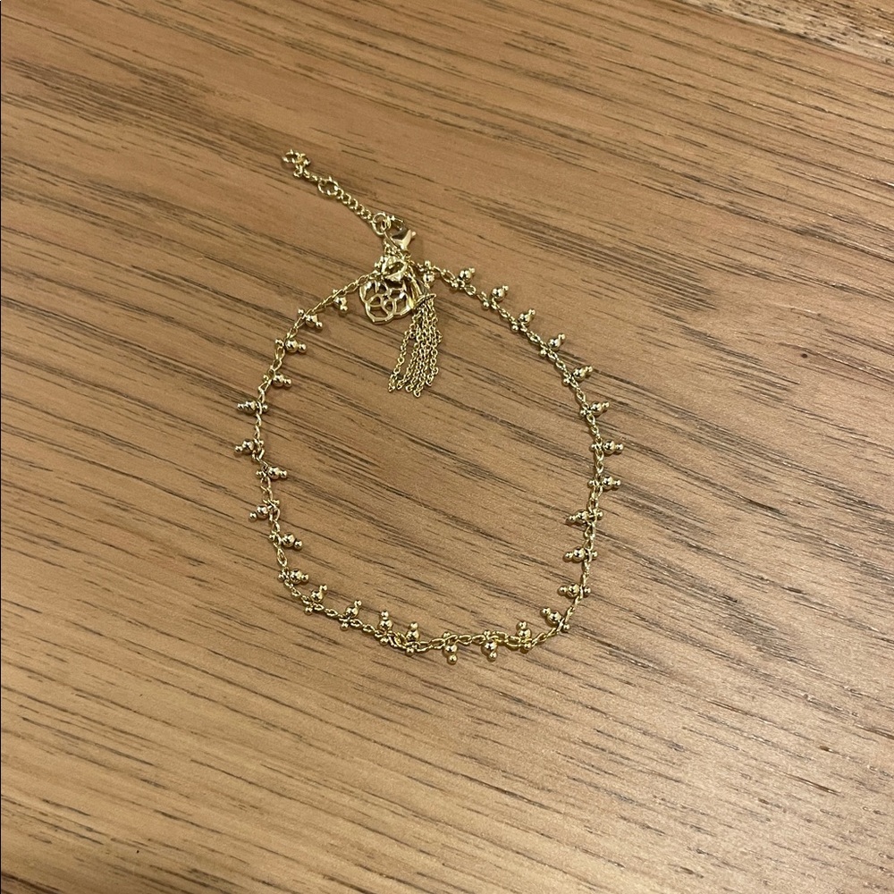 Kendra Scott Gold Anklet with a Tassel Charm